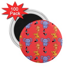 Elephant Monkey Dog Cartoon 2 25  Magnets (100 Pack)  by Pakjumat