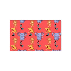 Elephant Monkey Dog Cartoon Sticker Rectangular (10 Pack) by Pakjumat