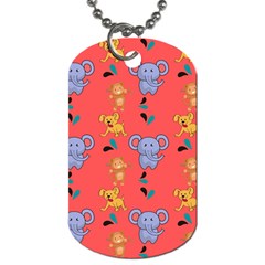 Elephant Monkey Dog Cartoon Dog Tag (two Sides) by Pakjumat