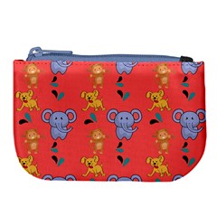 Elephant Monkey Dog Cartoon Large Coin Purse by Pakjumat