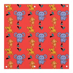 Elephant Monkey Dog Cartoon Banner And Sign 3  X 3  by Pakjumat