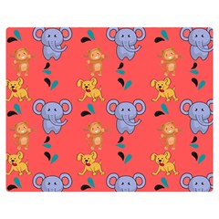 Elephant Monkey Dog Cartoon Premium Plush Fleece Blanket (medium) by Pakjumat