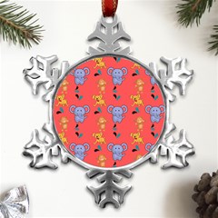 Elephant Monkey Dog Cartoon Metal Small Snowflake Ornament