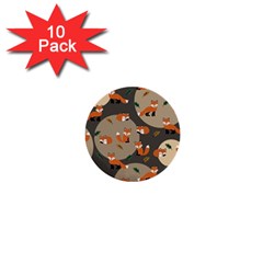 Fox Pattern 1  Mini Buttons (10 Pack) 