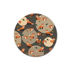 Fox Pattern Magnet 3  (round)