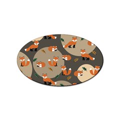 Fox Pattern Sticker Oval (10 Pack) by Pakjumat