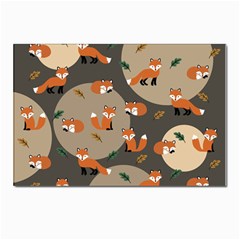 Fox Pattern Postcards 5  X 7  (pkg Of 10)