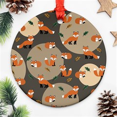 Fox Pattern Round Ornament (two Sides)