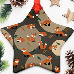 Fox Pattern Star Ornament (two Sides)