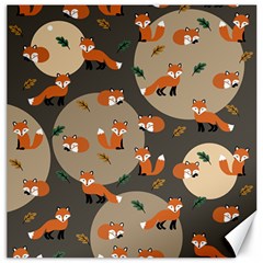 Fox Pattern Canvas 16  X 16  by Pakjumat