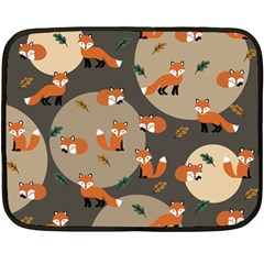 Fox Pattern Two Sides Fleece Blanket (mini) by Pakjumat