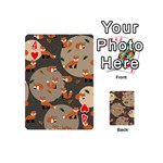 Fox Pattern Playing Cards 54 Designs (Mini) Front - Heart4