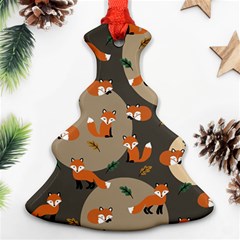 Fox Pattern Christmas Tree Ornament (two Sides)