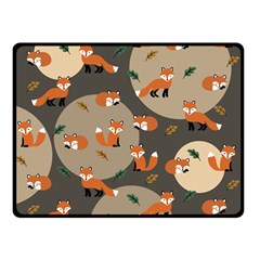 Fox Pattern Two Sides Fleece Blanket (small)