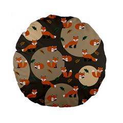 Fox Pattern Standard 15  Premium Flano Round Cushions