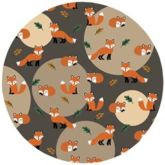 Fox Pattern Wooden Puzzle Round by Pakjumat