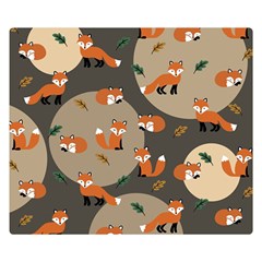 Fox Pattern Premium Plush Fleece Blanket (small)