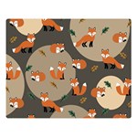 Fox Pattern Premium Plush Fleece Blanket (Large) 80 x60  Blanket Front