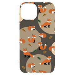 Fox Pattern Iphone 14 Black Uv Print Case