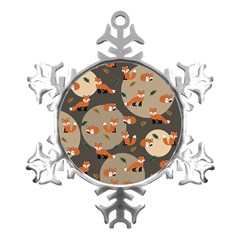 Fox Pattern Metal Small Snowflake Ornament