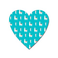 Lama Alpaca Animal Pattern Design Heart Magnet by Pakjumat