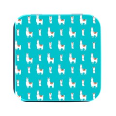 Lama Alpaca Animal Pattern Design Square Metal Box (black)