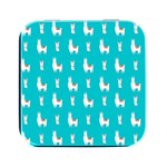 Lama Alpaca Animal Pattern Design Square Metal Box (Black) Front