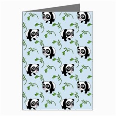 Animal Panda Bamboo Seamless Pattern Greeting Card by Pakjumat