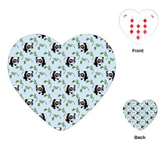 Animal Panda Bamboo Seamless Pattern Playing Cards Single Design (heart) by Pakjumat