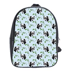 Animal Panda Bamboo Seamless Pattern School Bag (large) by Pakjumat