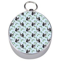 Animal Panda Bamboo Seamless Pattern Silver Compasses by Pakjumat