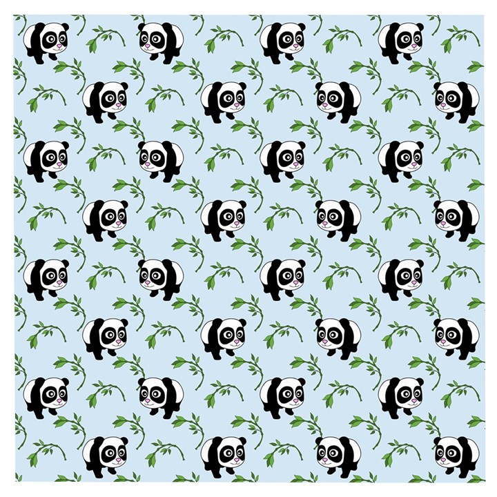 Animal Panda Bamboo Seamless Pattern Wooden Puzzle Square