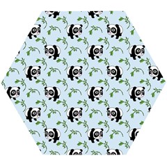 Animal Panda Bamboo Seamless Pattern Wooden Puzzle Hexagon by Pakjumat