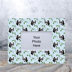 Animal Panda Bamboo Seamless Pattern White Tabletop Photo Frame 4 x6  by Pakjumat