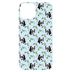 Animal Panda Bamboo Seamless Pattern Iphone 14 Black Uv Print Case by Pakjumat