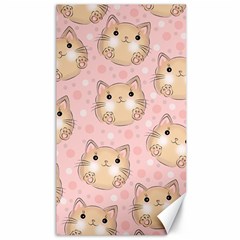 Cat Pattern Pink Cartoon Canvas 40  X 72  by Pakjumat