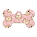 Cat Pattern Pink Cartoon Dog Tag Bone (One Side) Front