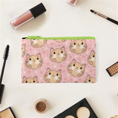 Cat Pattern Pink Cartoon Cosmetic Bag (xs) by Pakjumat