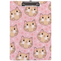 Cat Pattern Pink Cartoon A4 Acrylic Clipboard by Pakjumat