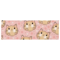 Cat Pattern Pink Cartoon Banner And Sign 9  X 3  by Pakjumat