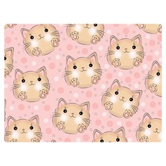 Cat Pattern Pink Cartoon Premium Plush Fleece Blanket (extra Small) by Pakjumat