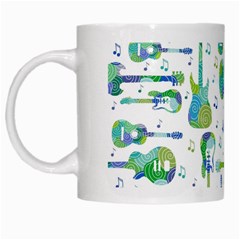 Guitars Music Notes Seamless Pattern White Mug by Pakjumat