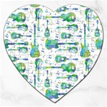 Guitars Music Notes Seamless Pattern Jigsaw Puzzle (Heart) Front