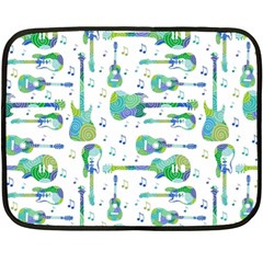 Guitars Music Notes Seamless Pattern Two Sides Fleece Blanket (mini) by Pakjumat