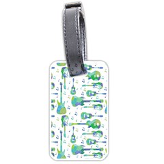 Guitars Music Notes Seamless Pattern Luggage Tag (one Side) by Pakjumat