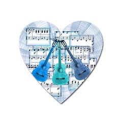 Guitar Acoustic Music Art Heart Magnet by Pakjumat