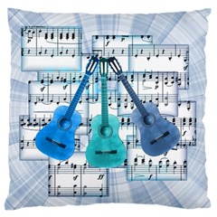 Guitar Acoustic Music Art Standard Premium Plush Fleece Cushion Case (one Side) by Pakjumat