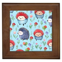 Hedgehogs Animal Framed Tile by Pakjumat