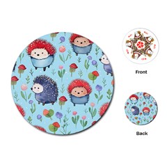 Hedgehogs Animal Playing Cards Single Design (round) by Pakjumat