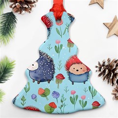 Hedgehogs Animal Christmas Tree Ornament (two Sides) by Pakjumat